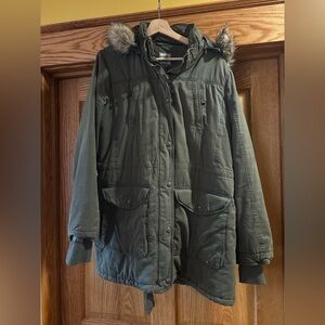 Women's Green Parka Jacket